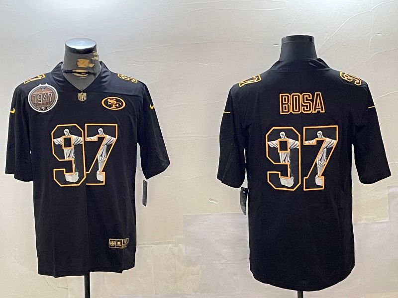 Men San Francisco 49ers 97 Bosa Black Fashion 2024 Nike Limited NFL Jersey style 10